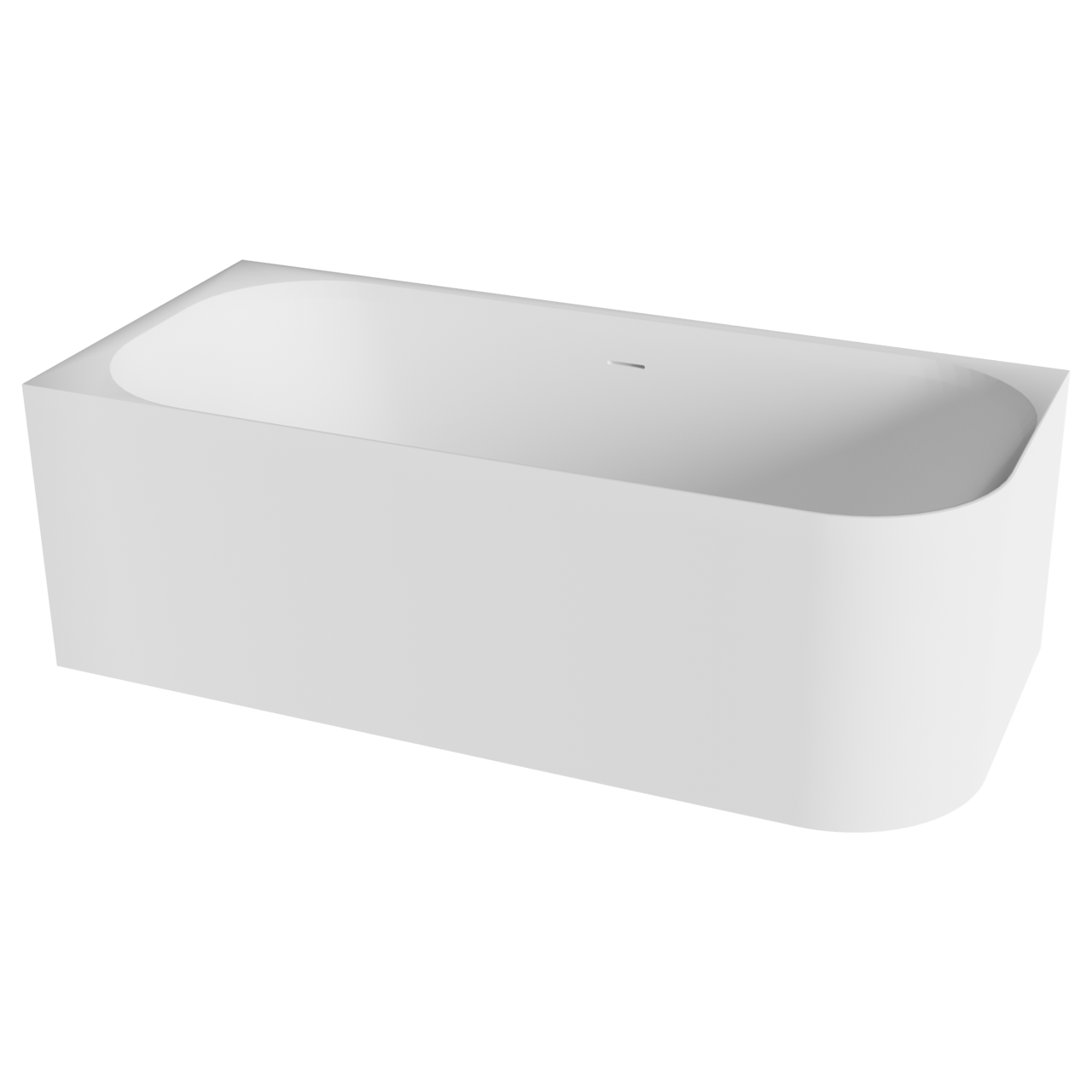Balmani Finla tweepersoons hoekbad links 180 x 80 cm Solid Surface mat wit