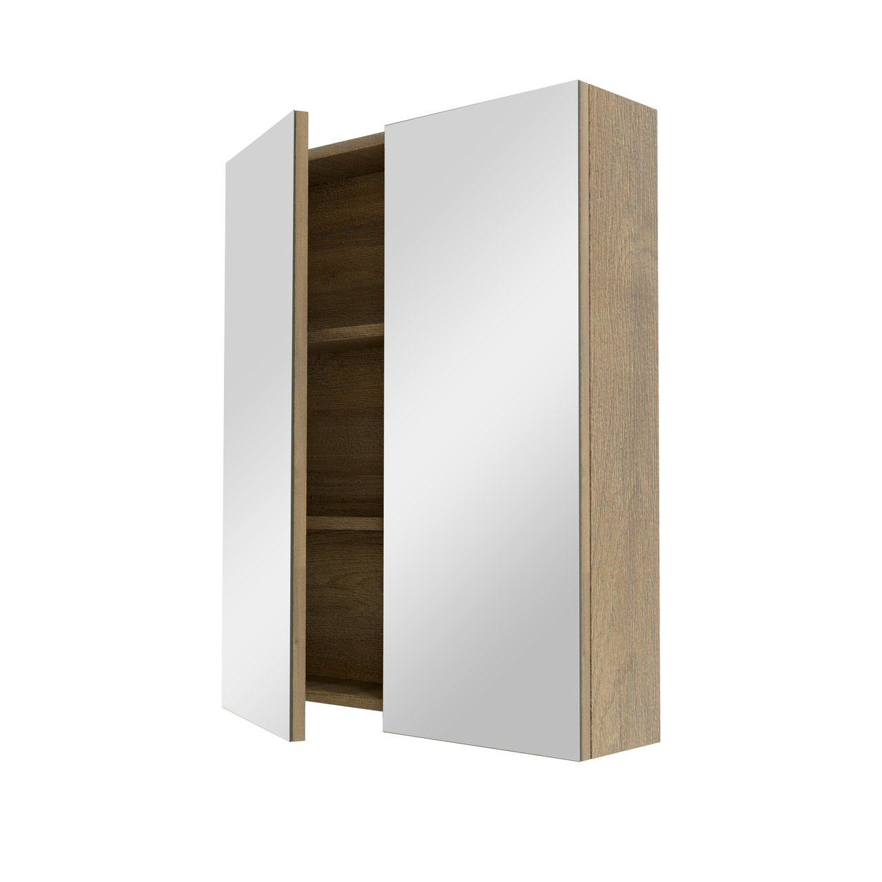 Linie Montro Spiegelschrank Bad: 60 x 75 cm, Eiche Natur