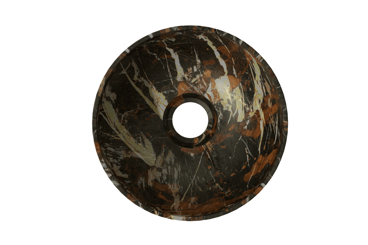 Balmani Bari XS vasque à poser marbre Portoro Gold rond Ø 22 cm