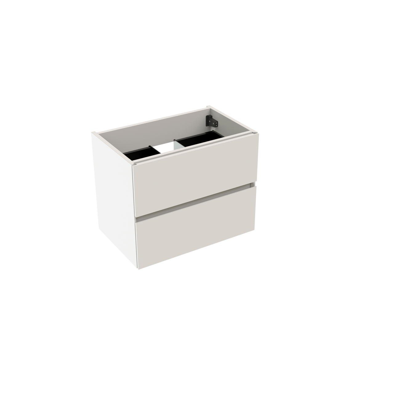 Storke Edge hängender Waschbeckenunterschrank: 60 x 40 cm, Weiß glänzend, 2 Schubladen