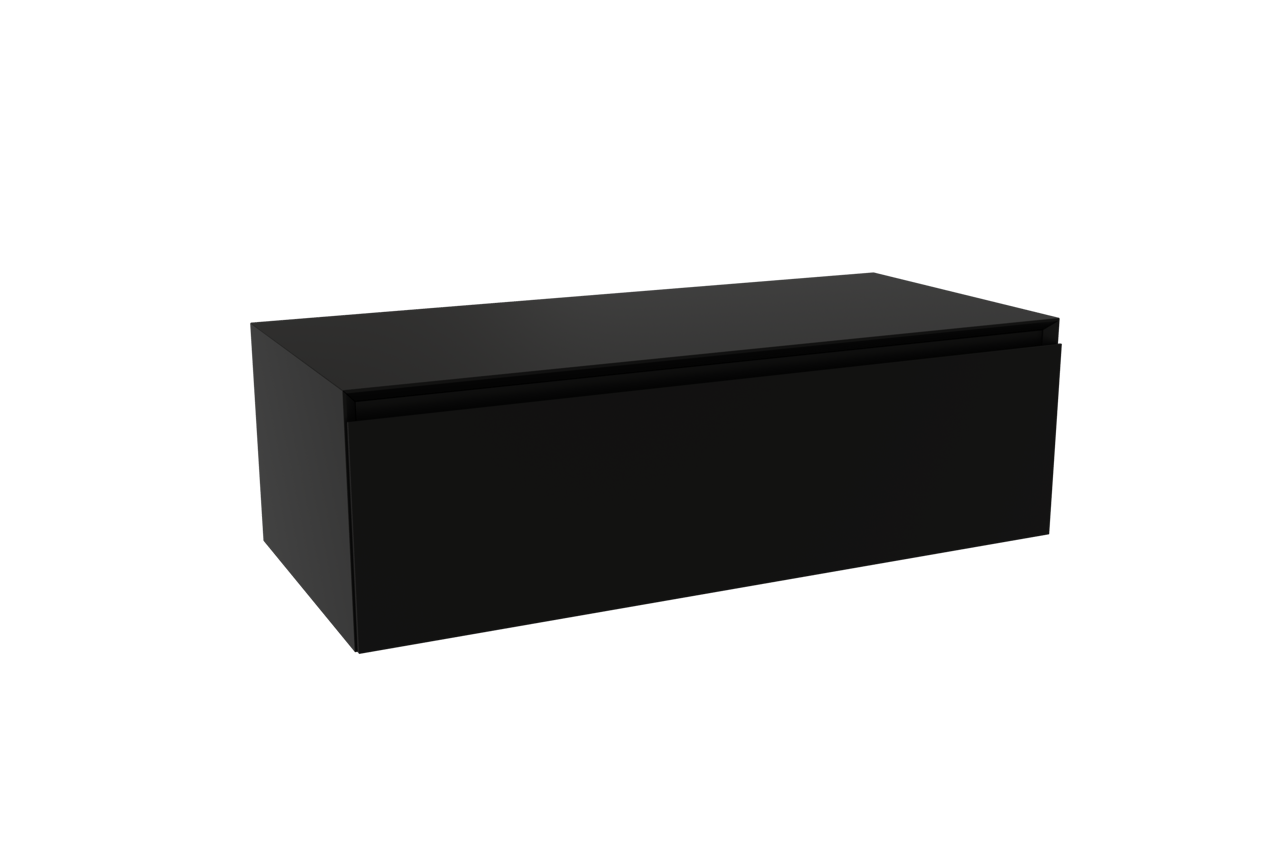 Storke Edge Modulo hängender Waschbeckenunterschrank: 105 x 48 cm, Schwarz matt, 1 Schublade