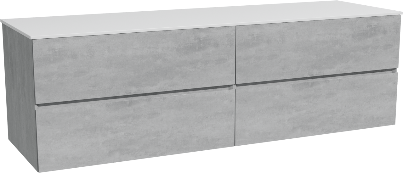 Storke Edge zwevend badmeubel 170 x 52 cm beton donkergrijs met Tavola enkel of dubbel wastafelblad in solid surface mat wit