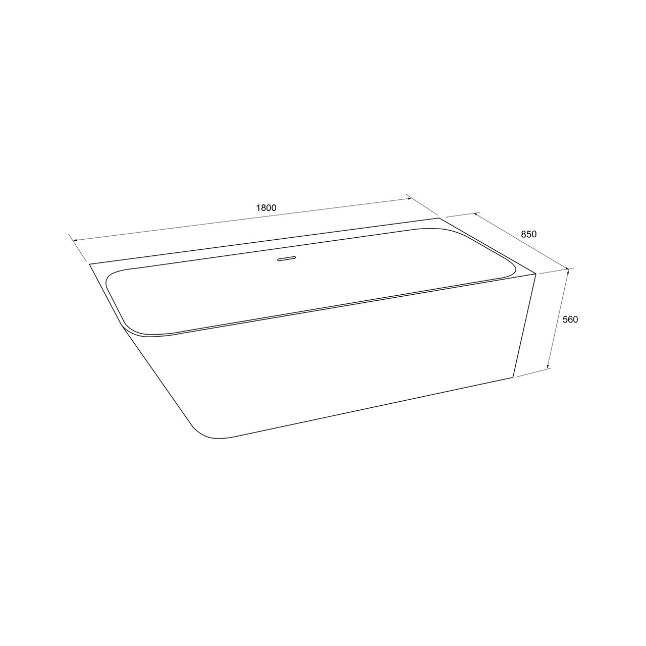 Balmani Zigga tweepersoons hoekbad rechts 180 x 85 cm Solid Surface mat wit