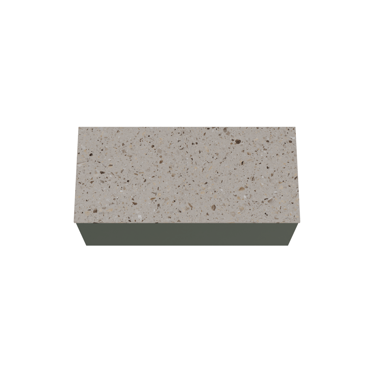 Balmani Sfera by Lucida hängendes Möbelstück Set: 120 x 55 cm, Forest, mit Stretto Einzel- oder Doppel Waschtischplatte, Terrazzo in Greige