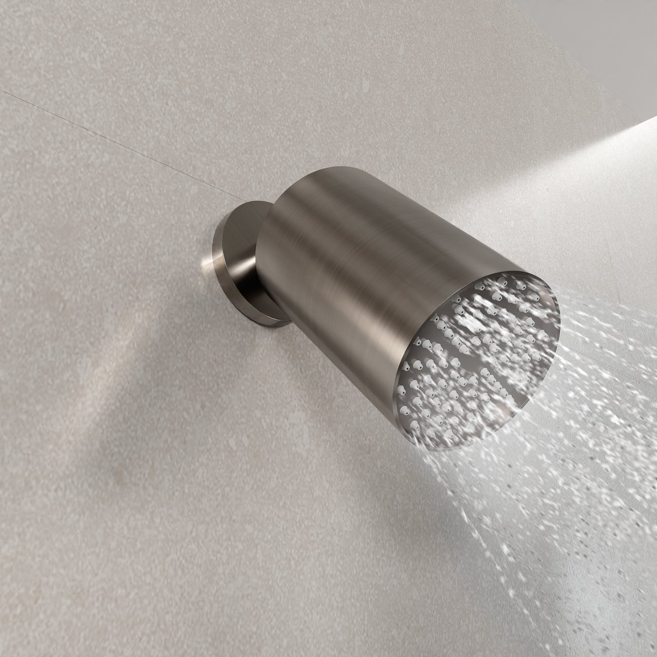 Blaufoss Luxor 90 Tête de douche rond 14 x 9 cm avec support mural Brushed GunMetal