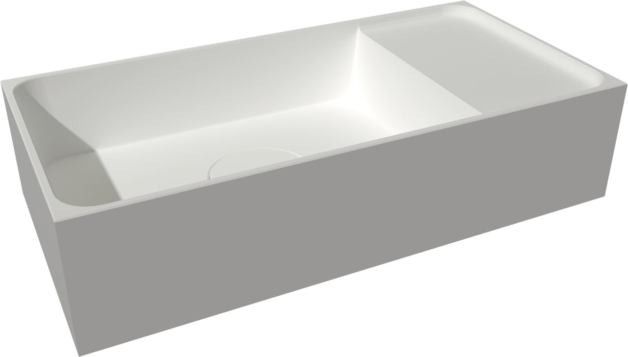 Balmani Mitra zwevend toiletmeubel 42 x 21 cm mat wit met Dama wastafel in matte Solid Surface