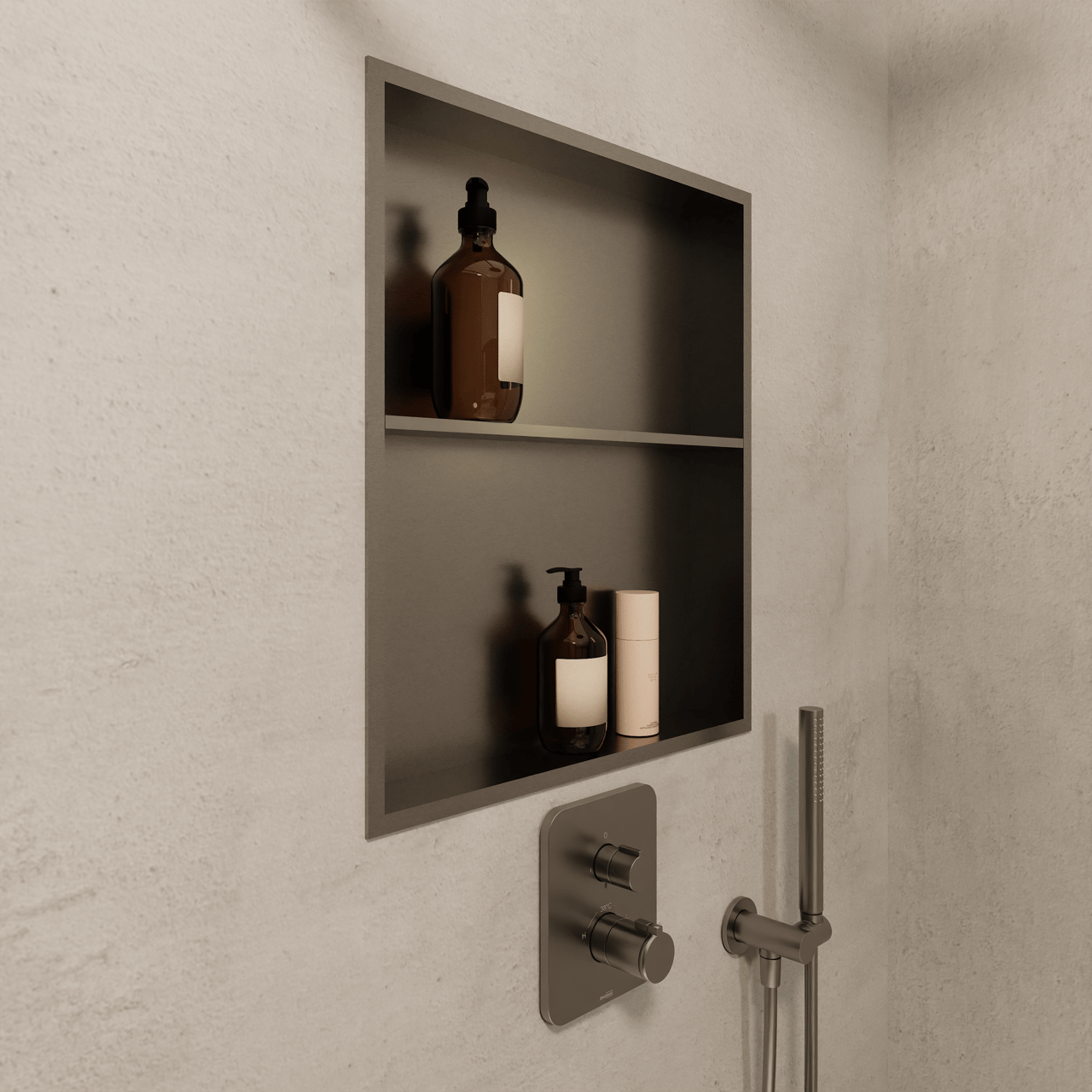 Blaufoss Box inbouwnis 50,5 x 59 cm Brushed GunMetal