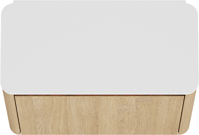 Balmani Fara meuble wc suspendu 45 x 22 cm chêne naturel avec Fara Stretto tablette en Solid Surface blanc mat