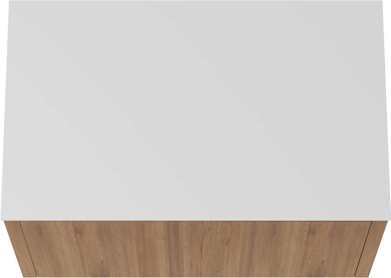 Balmani Eclips hängendes Möbelstück Set: 90 x 55 cm, Teak, mit Stretto Einzel Waschtischplatte Solid Surface Weiβ matt