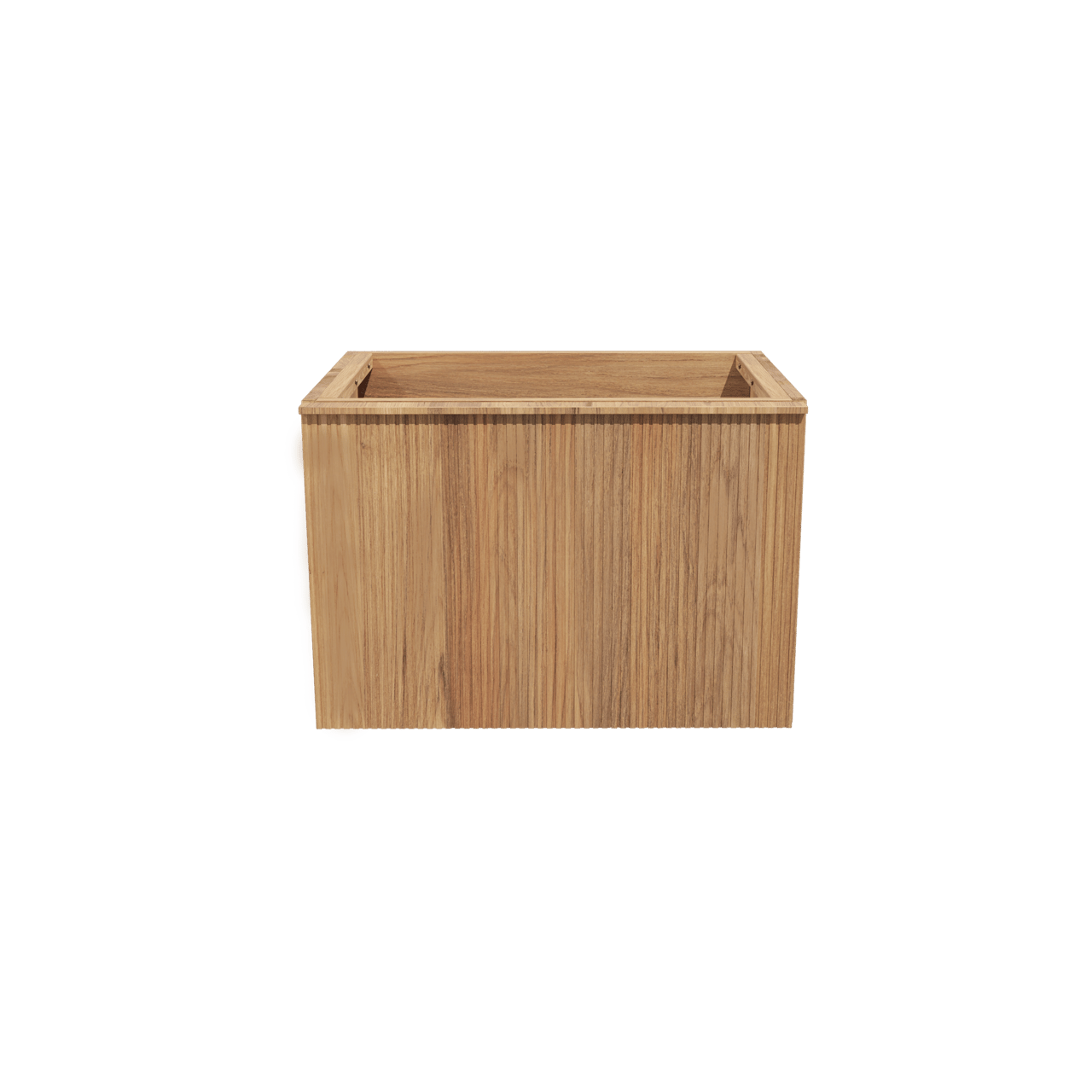 Balmani Forma zwevende wastafelonderkast 67,5 x 55 cm teak 2 lades vert. sym. groef