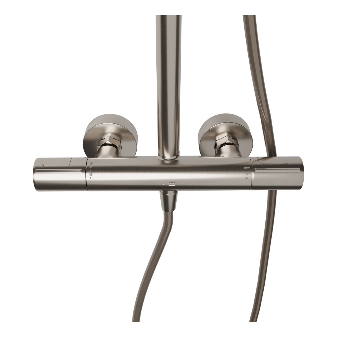 Blaufoss Nola 300 set de douche de pluie robinet thermostatique Brushed CoolMetal