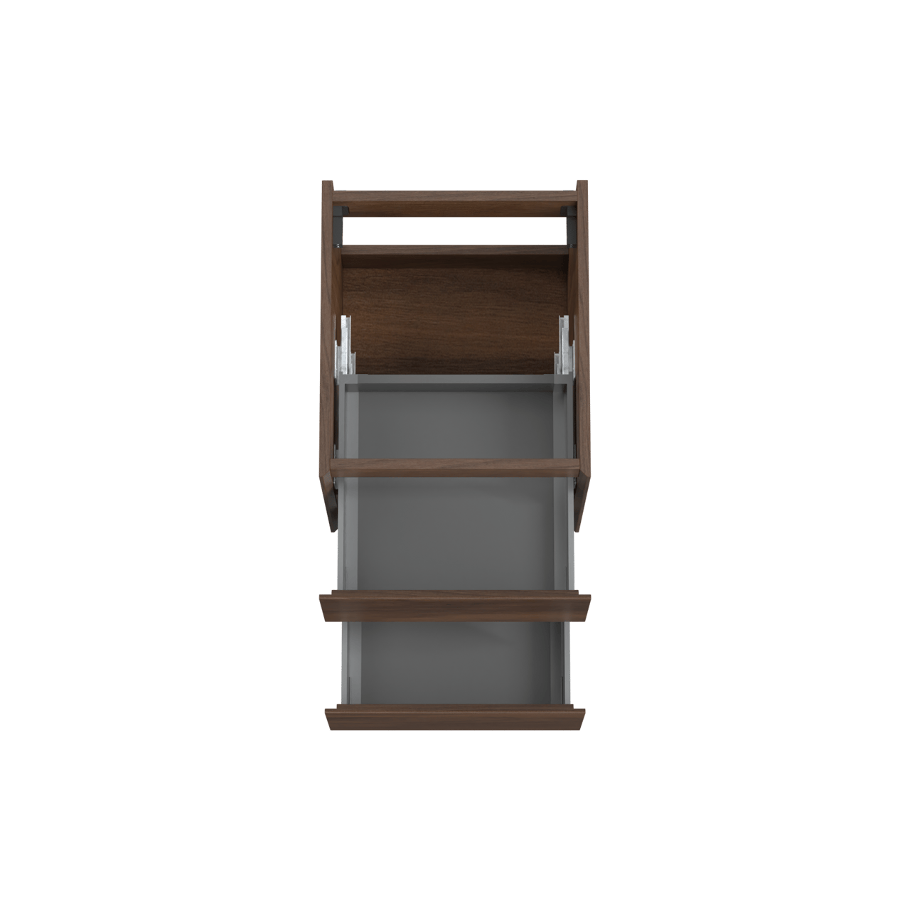 Storke Edge zwevende wastafelonderkast 45 x 52 cm notelaar 2 lades