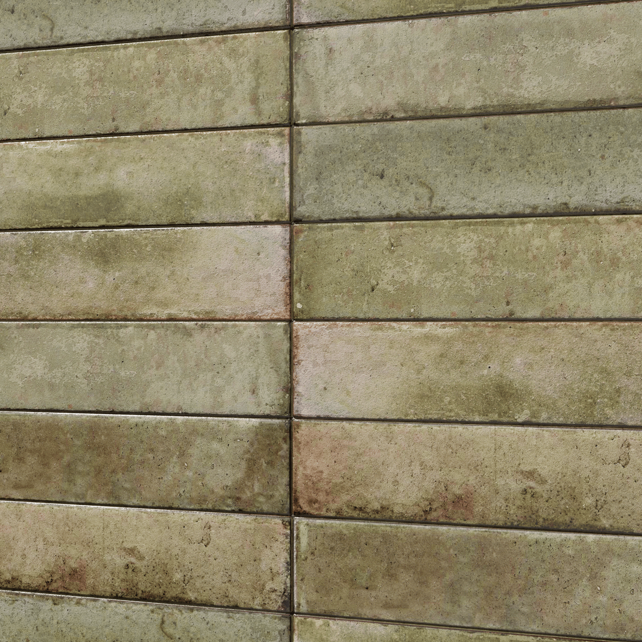 Carruzo Volcan keramische wandtegels 32 stuks 6x25cm Oliva