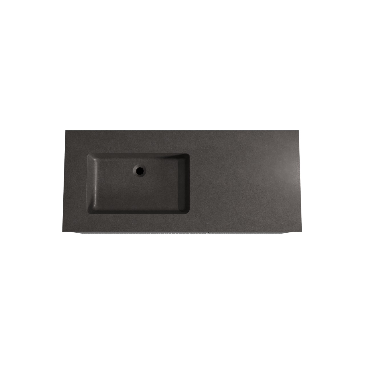 Storke Ribs zwevend badmeubel 120 x 52 cm zwart eiken met Scuro asymmetrisch linkse wastafel in kwarts mat zwart, Verticale asymmetrische rechte ribbel