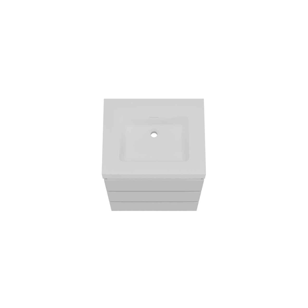 Storke Edge staand badmeubel 65 x 52 cm hoogglans wit met Mata High enkele wastafel in solid surface mat wit