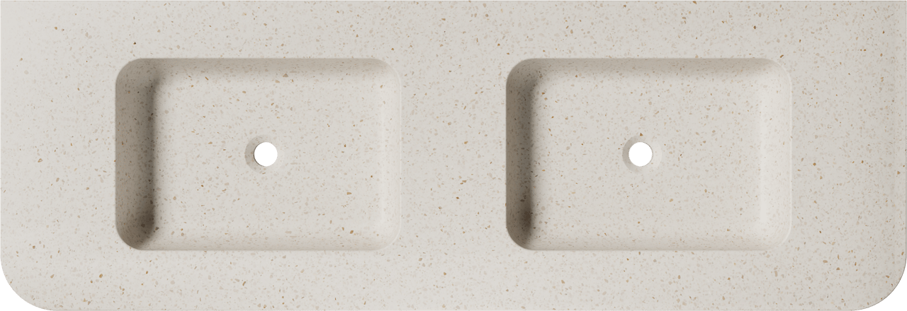 Balmani Moon double vasque Desert Pearl Terrazzo 160 x 55 cm