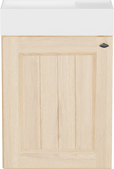 Balmani Lemon meuble wc suspendu 42 x 21 cm chêne naturel avec Loop plan vasque en Solid Surface blanc mat