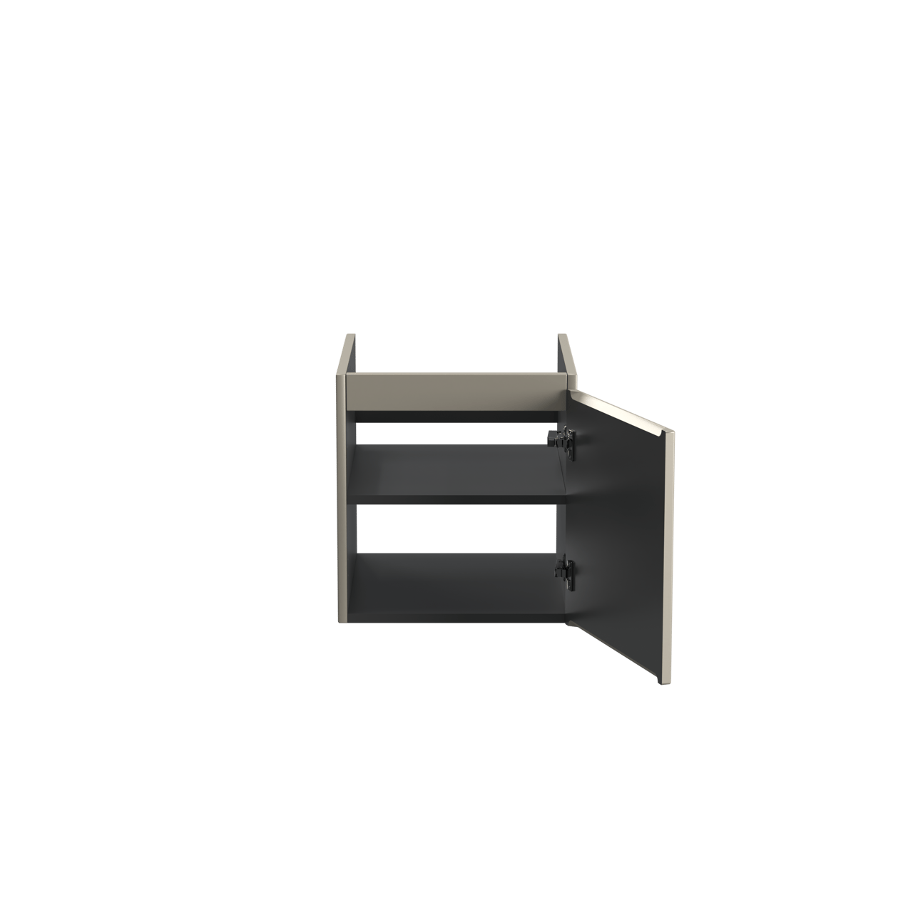 Storke Ribs hängender Waschbeckenunterschrank: 45 x 52 cm, Seidengrau