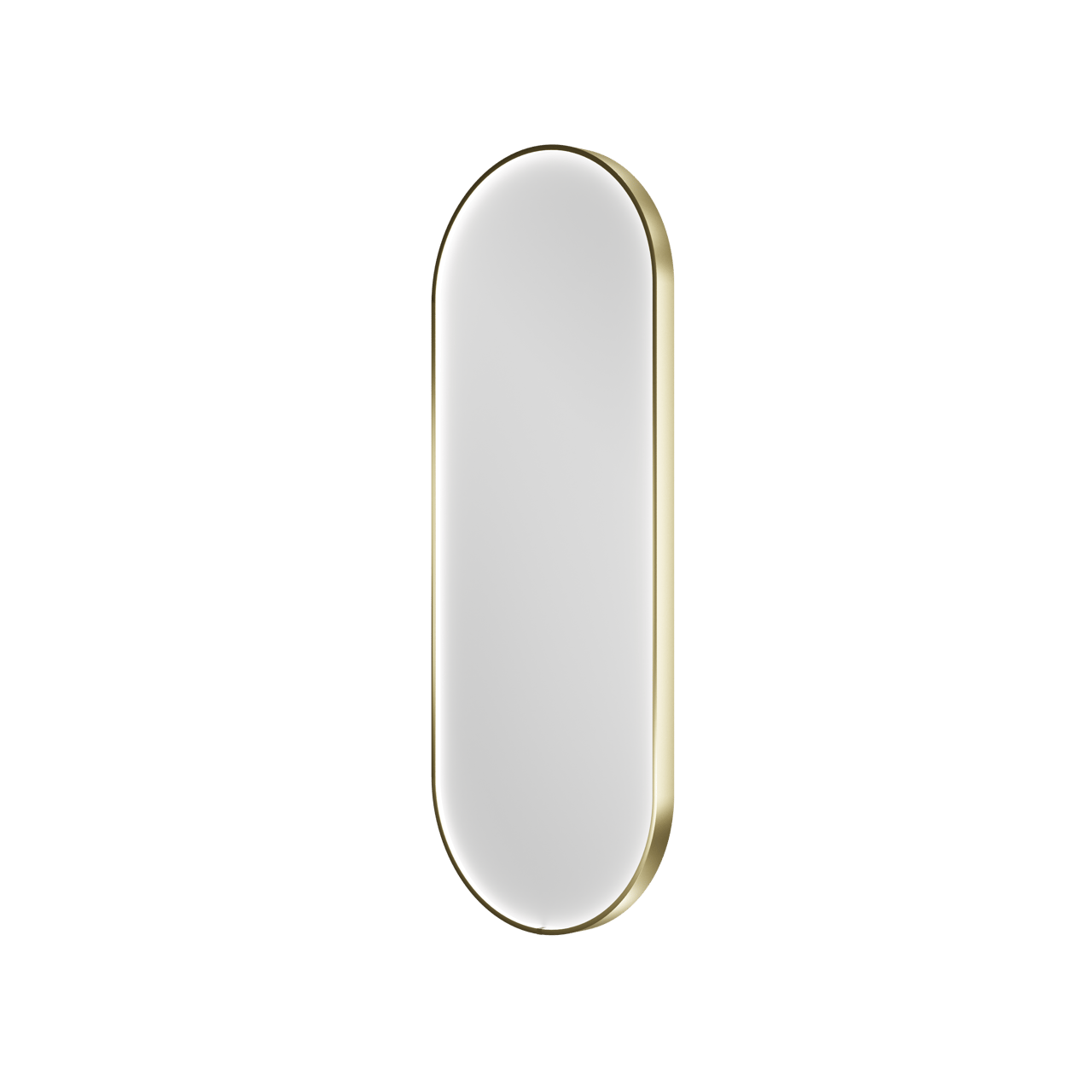 Balmani Secret ovaal badkamerspiegel Brushed Champagne Gold 45 x 120 cm met spiegelverlichting en anti-damp