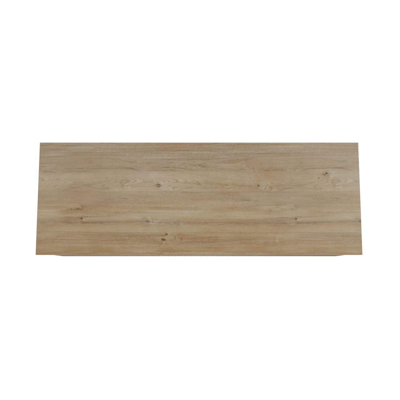 Storke Ribs zwevend badmeubel 150 x 52 cm notenhout met Panton enkel of dubbel wastafelblad in melamine ruw eiken, Verticale symmetrische rechte ribbel
