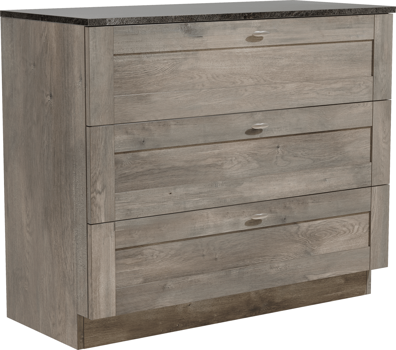 Linie Classo freistehendes Möbelstück Set: 100 x 46 cm, Graue Eiche, mit Lado Einzel- oder Doppel Waschtischplatte, Melamin Schiefergrau