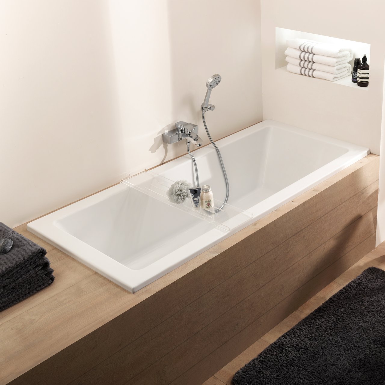 Luca Varess Sandrina baignoire encastrable duo 170 x 75 cm acrylique blanc mat