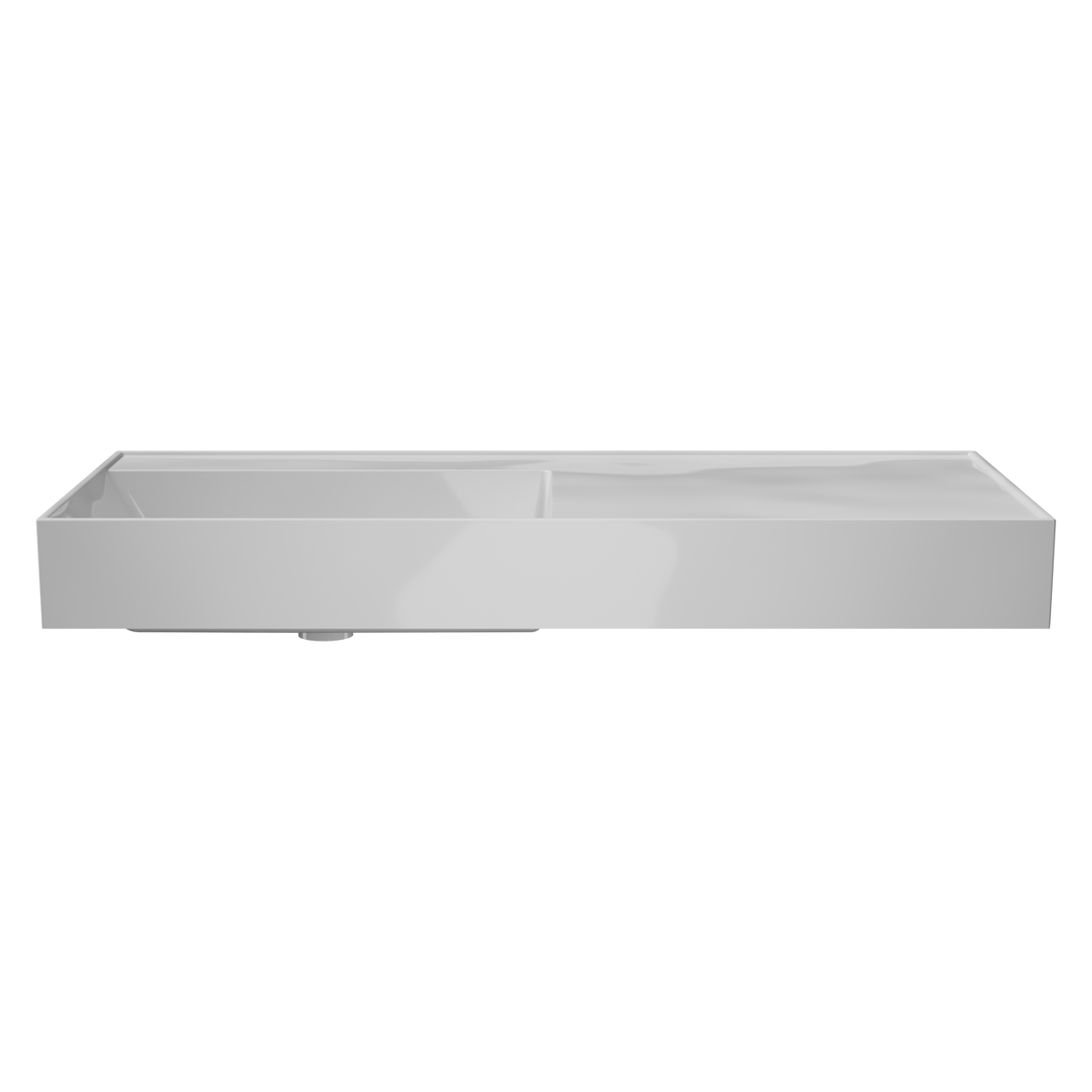 Balmani Argila asymmetrisch linkse wastafel composietmarmer Glanzend Wit 100 x 46 cm