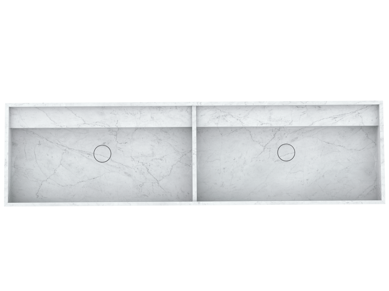 Balmani Cubo dubbele wastafel Carrara marmer 180 x 49 cm