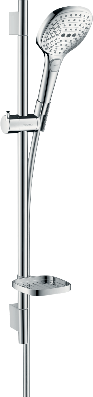 Hansgrohe Raindance Select E120 douchestang met douchekop 12cm 3 straalfuncties glanzend chroom