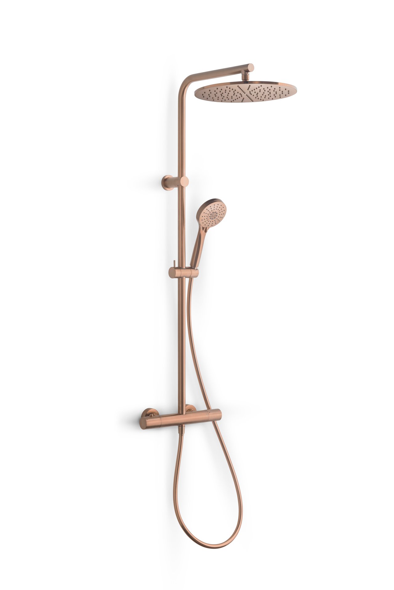 Blaufoss Round 300 colonne de douche de pluie mitigeur thermostatique Brushed Rosegold