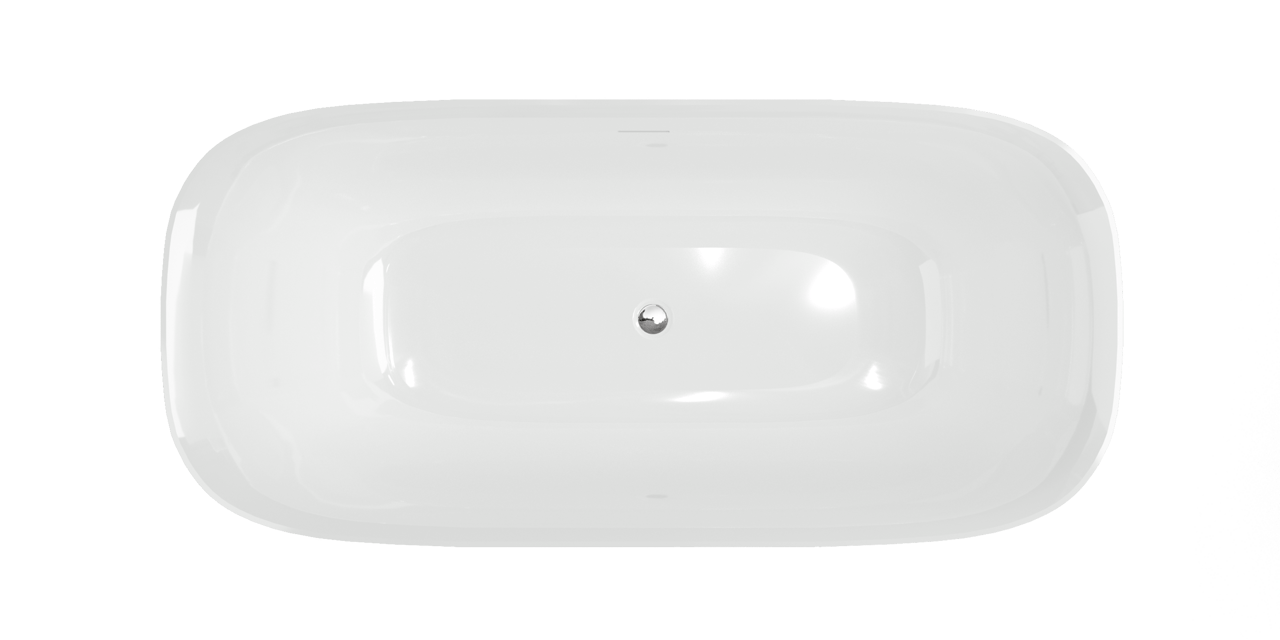 Luca Varess Plutonia baignoire îlot ovale 170 x 80 cm acrylique blanc brillant