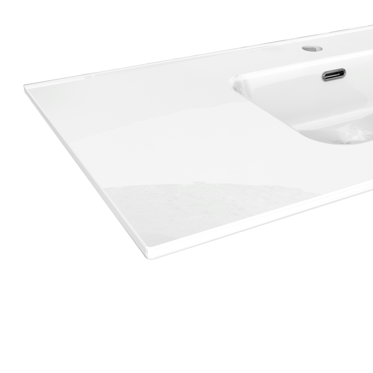 Linie Baro vasque simple porcelaine Blanc Brillant 100 x 46 cm