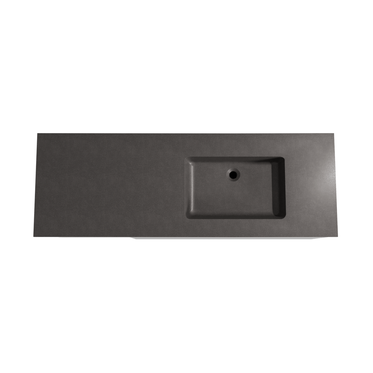 Storke Edge zwevend badmeubel 150 x 52 cm hoogglans wit met Scuro asymmetrisch rechtse wastafel in kwarts mat zwart