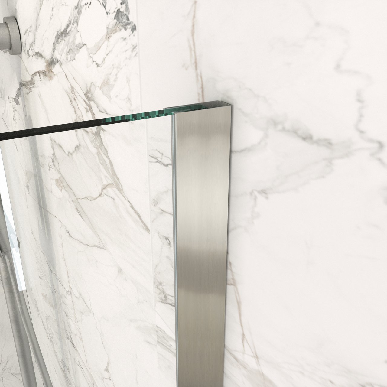 Balmani Modular douche à l'italienne 180 x 200 cm verre transparent profil CoolMetal brossé