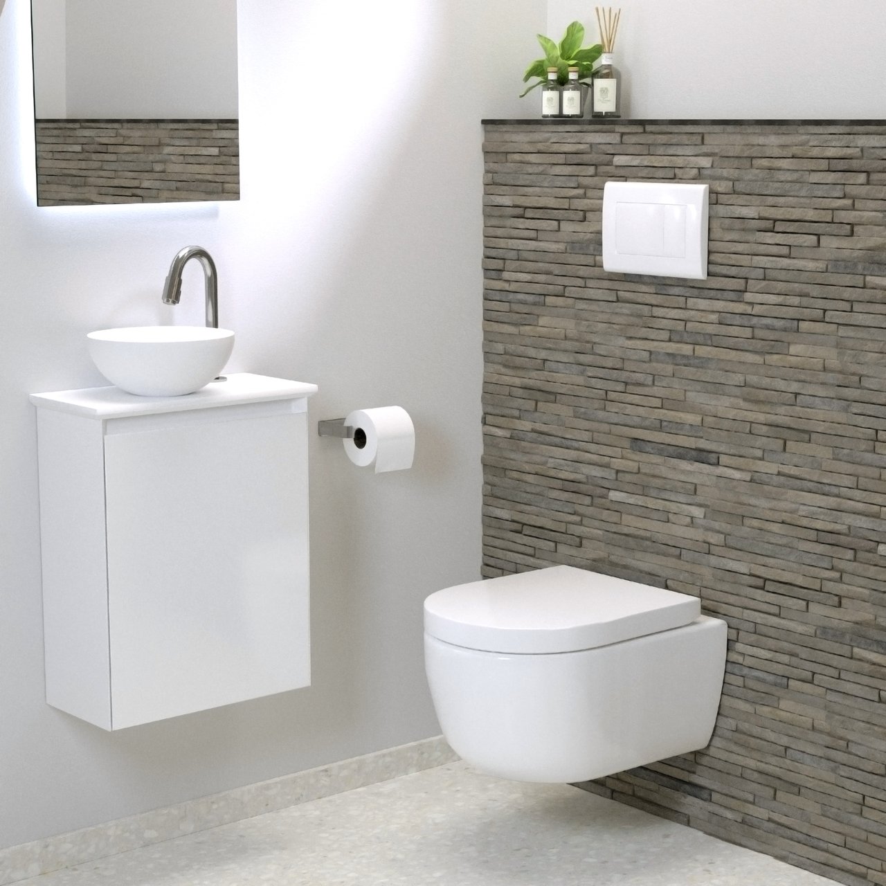 Luca Varess Metro hangend toilet hoogglans wit randloos compact