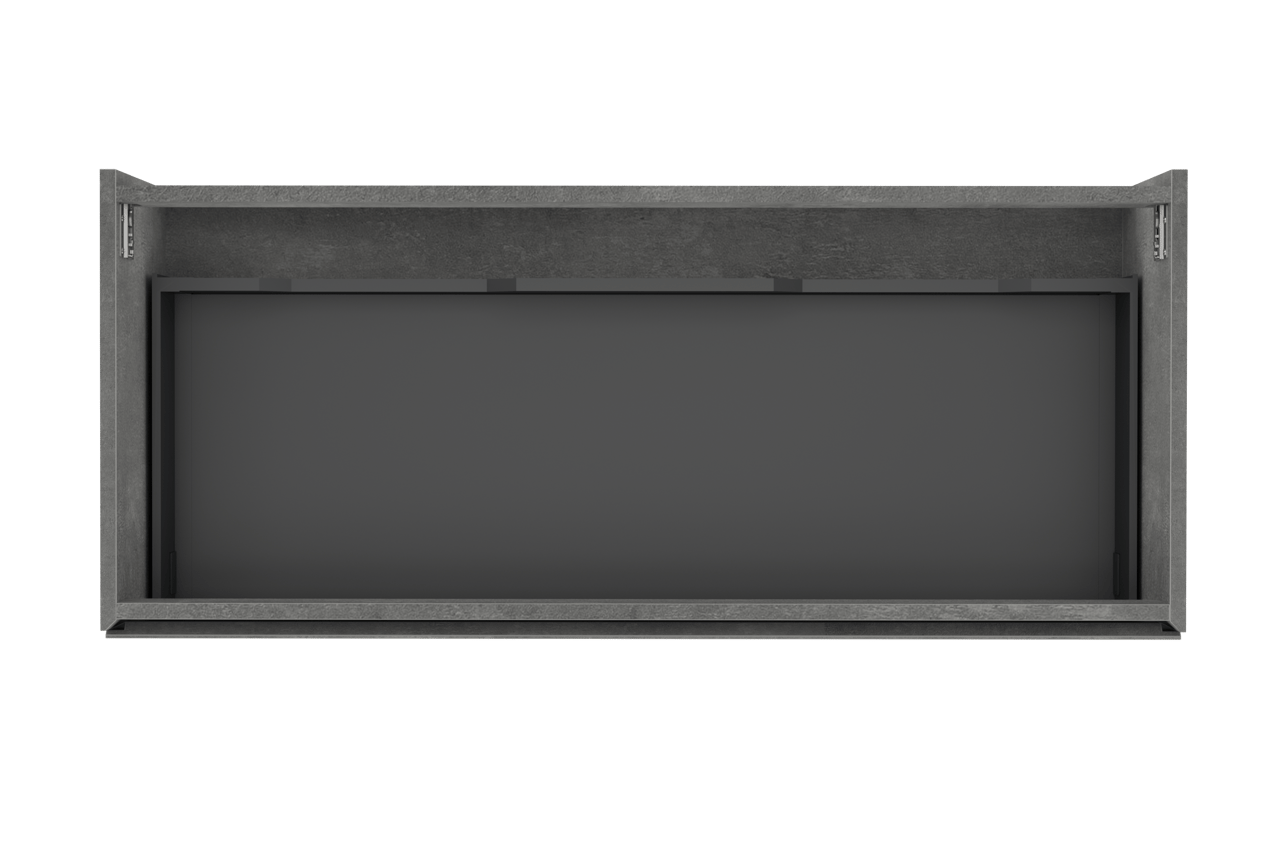 Storke Edge zwevende wastafelonderkast 120 x 52 cm beton donkergrijs 1 lade 2 sifonuitsparingen