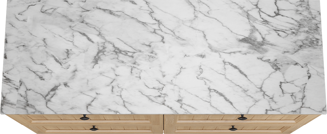 Balmani Lemon meuble salle de bains à poser 150 x 55 cm, placage chêne naturel avec Stretto tablette simple ou double en carrara