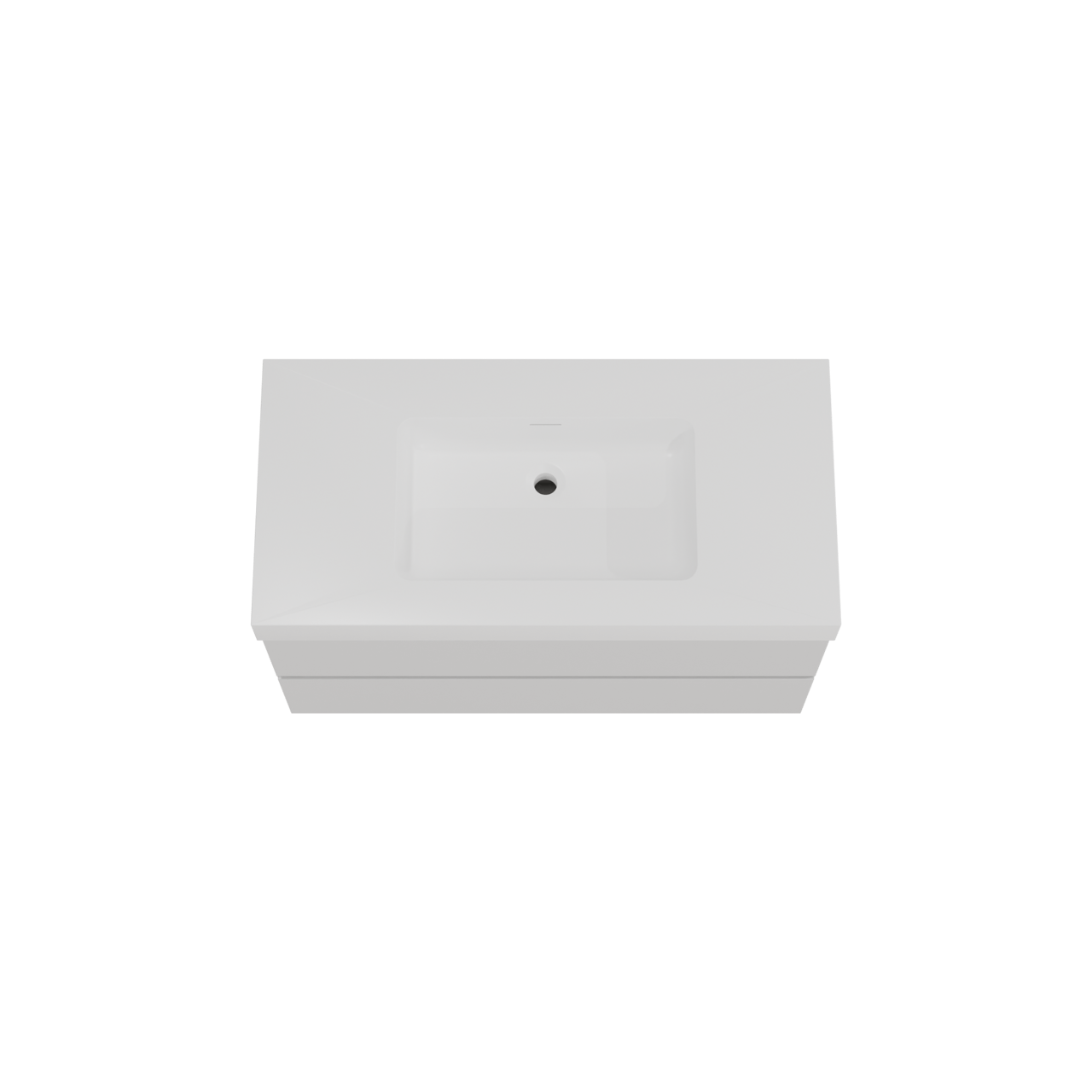 Storke Edge zwevend badmeubel 105 x 52 cm mat wit met Mata High enkele wastafel in solid surface mat wit