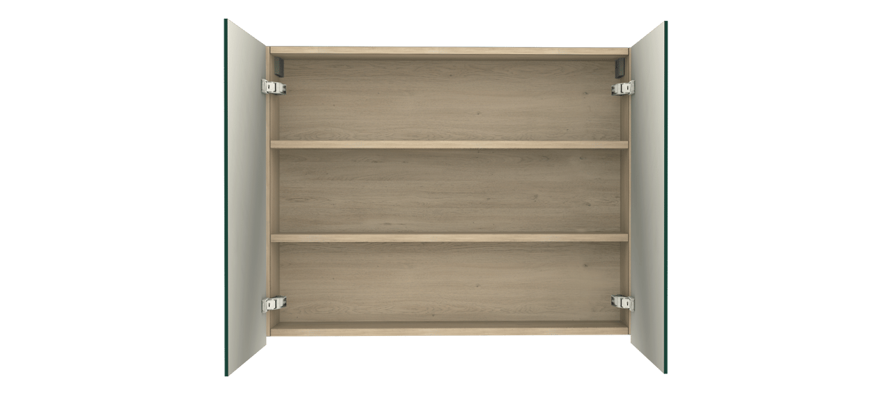 Balmani Lucida Spiegelschrank Bad: 90 x 72 cm, Eiche verwittert