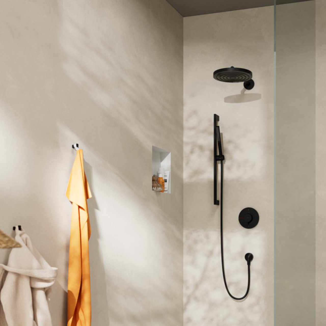 Hansgrohe Pulsify Hoofddouche rond mat zwart