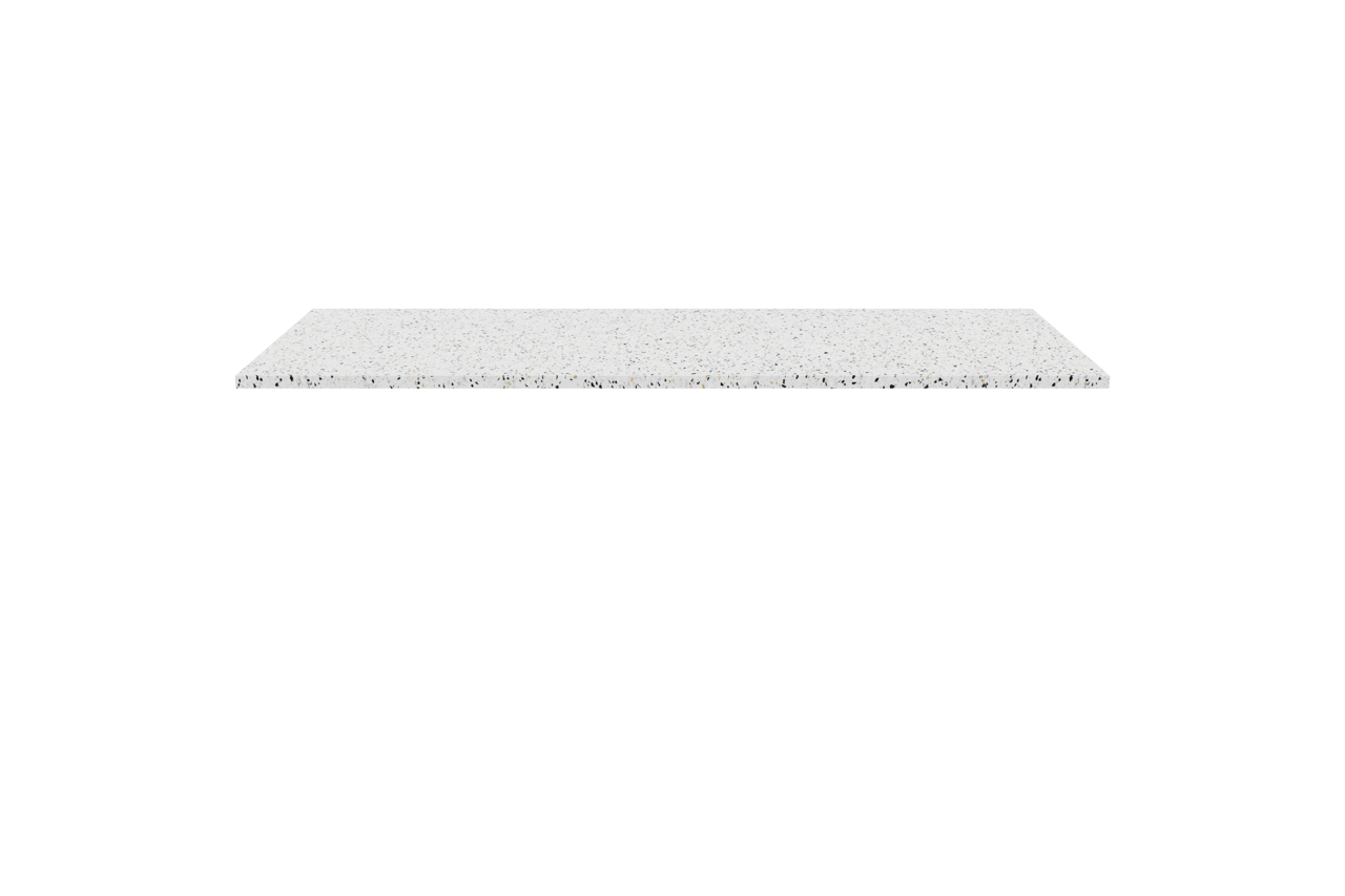 Storke Tavola Einzel- oder Doppel Waschtischplatte Weiß/Schwarz Terrazzo Matt 120 x 52 cm