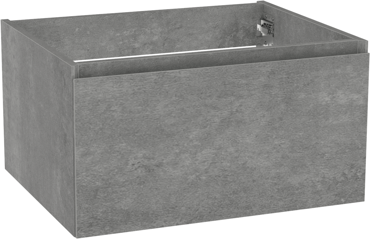 Storke Edge zwevende wastafelonderkast 65 x 52 cm beton donkergrijs 1 lade