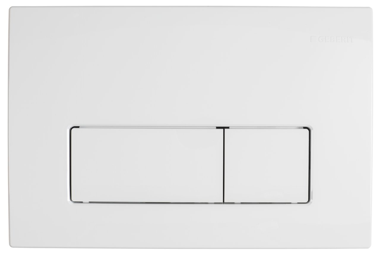 Geberit Delta 51 Betätigungsplatte, weiß glänzend, für Geberit Duofix Einbauspülkasten