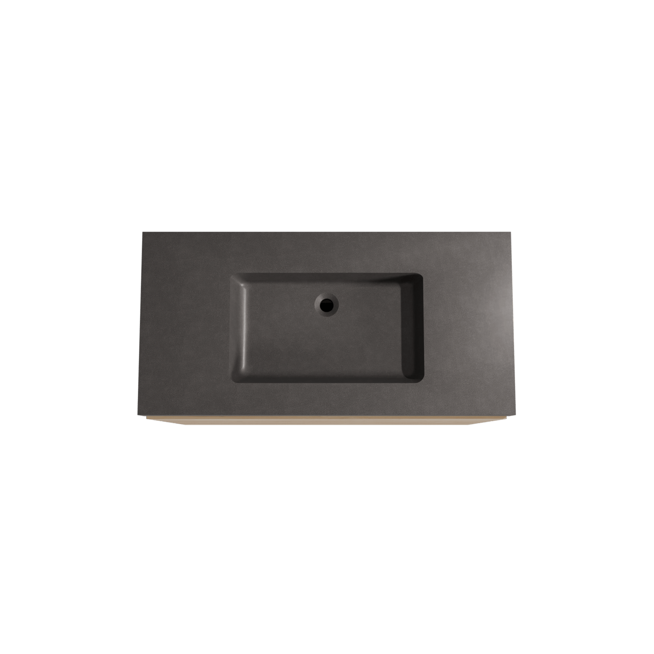Storke Edge meuble salle de bains à poser 105 x 52 cm chêne brut avec Scuro High plan simple en quartz noir mat