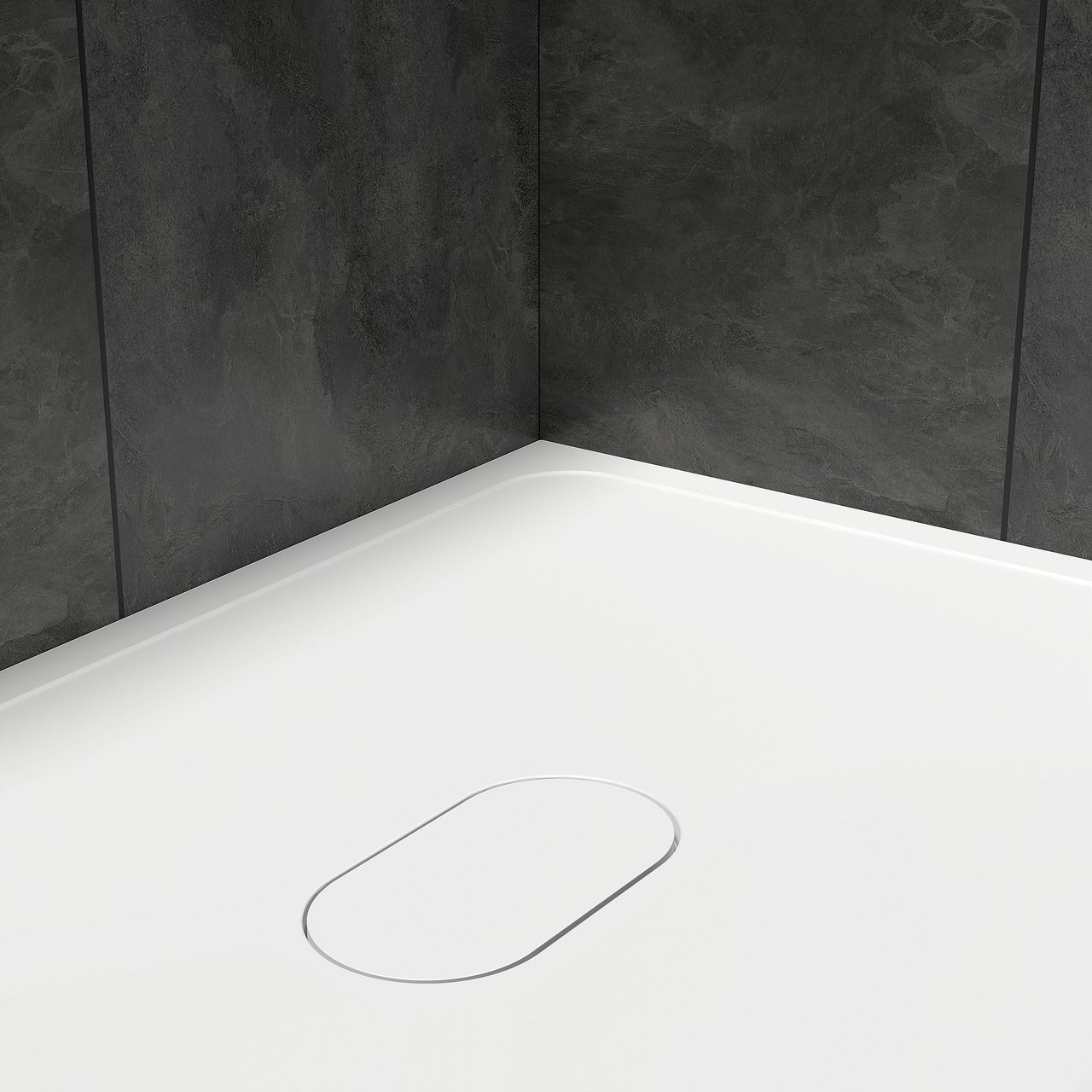 Balmani Artic douchebak 140 x 80 cm top solid mat wit