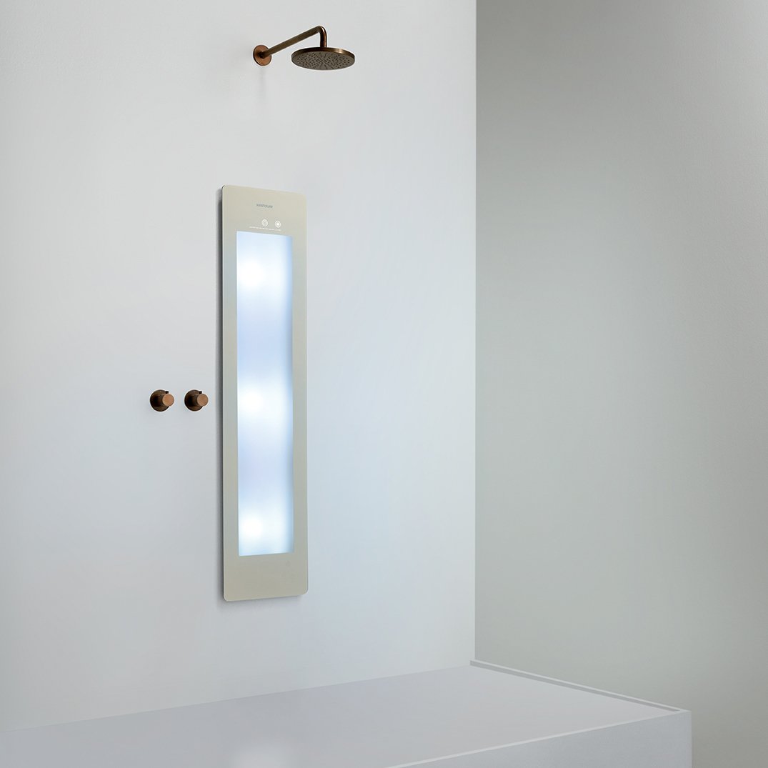 Sunshower Plus M encastrable en sand white avec lumière infrarouge et UV