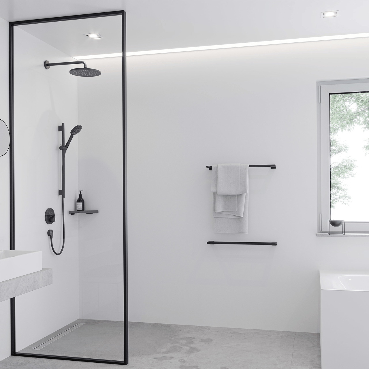 Hansgrohe Croma 280 Ecosmart Hoofddouche rond Ø28cm mat zwart