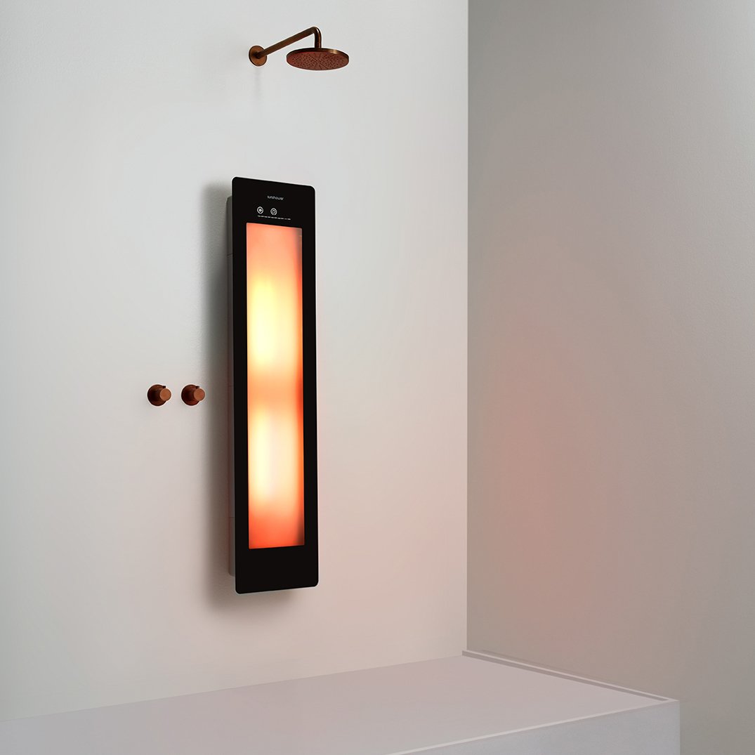 Sunshower One M Infrarot Flache Aufputz Befestigung black