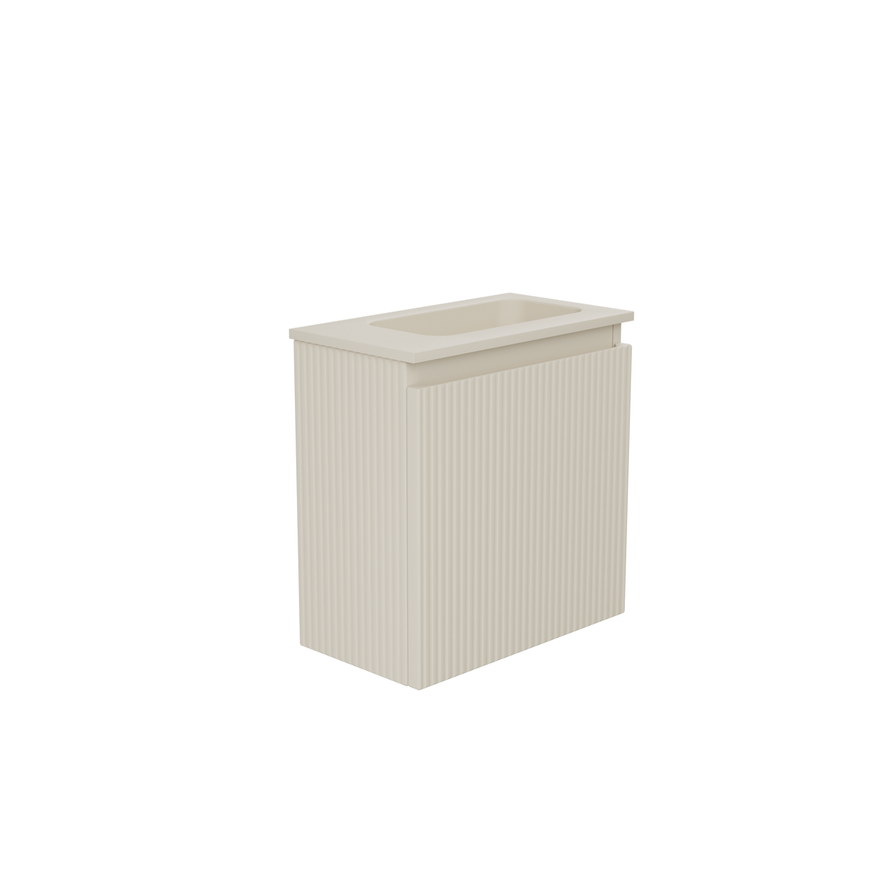 Storke Ribs zwevend toiletmeubel 40 x 22 cm sand mat met Fina wastafel in Sand mat Topsolid
