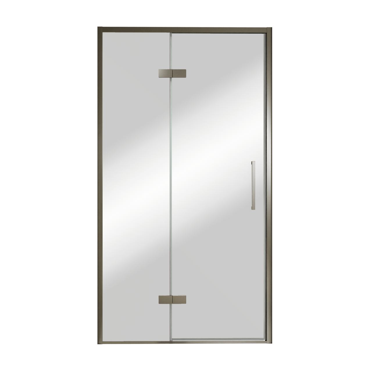 Balmani Senses Design porte pivotante à gauche 120 cm x 210 cm verre Miroir Reflex, Profil Brushed GunMetal, coating inclus